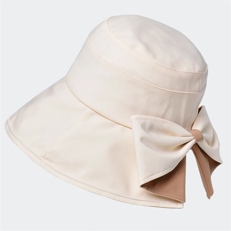 Панама женская с бантом и широкими полями, модная Панама от солнца, с защитой от ультрафиолета, для пляжа, летняя