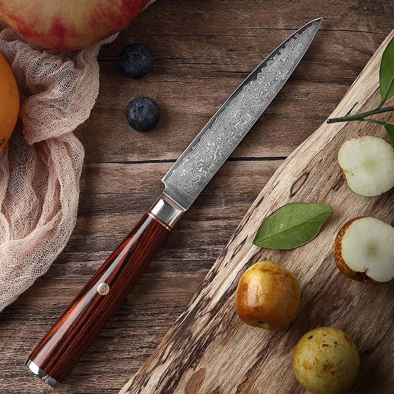 Damascus steel 5 inch universal knife vg10 Japanese vegetable knife stainless steel fruit knife home slicing and peeling knife
Damascus steel 5 inch universal knife vg10 Japanese vegetable knife stainless steel fruit knife home slicing and peeling knife