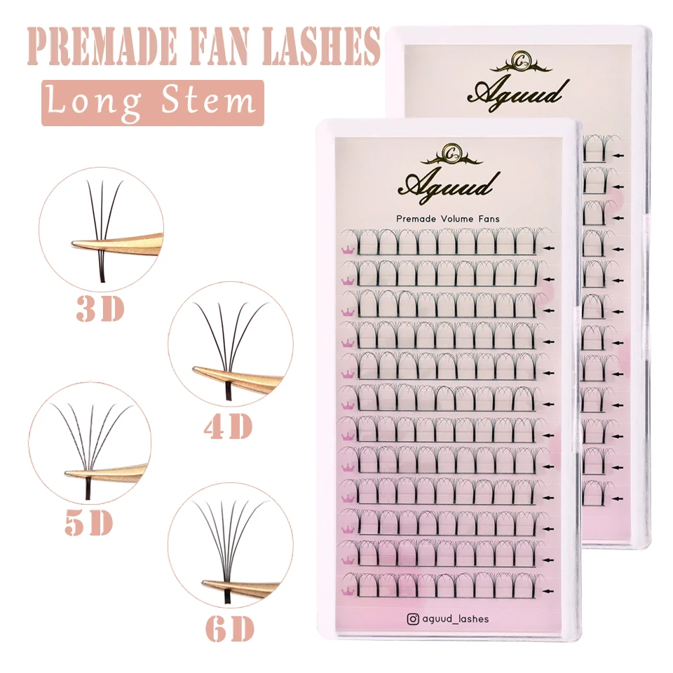 AGUUD 3D/4D/5D/6D Premade Volume Fans Fluffy Lashes Long Stem Russian Volume Premium Individual Eyelash Extension Makeup Cilios
AGUUD 3D/4D/5D/6D Premade Volume Fans Fluffy Lashes Long Stem Russian Volume Premium Individual Eyelash Extension Makeup Cilios