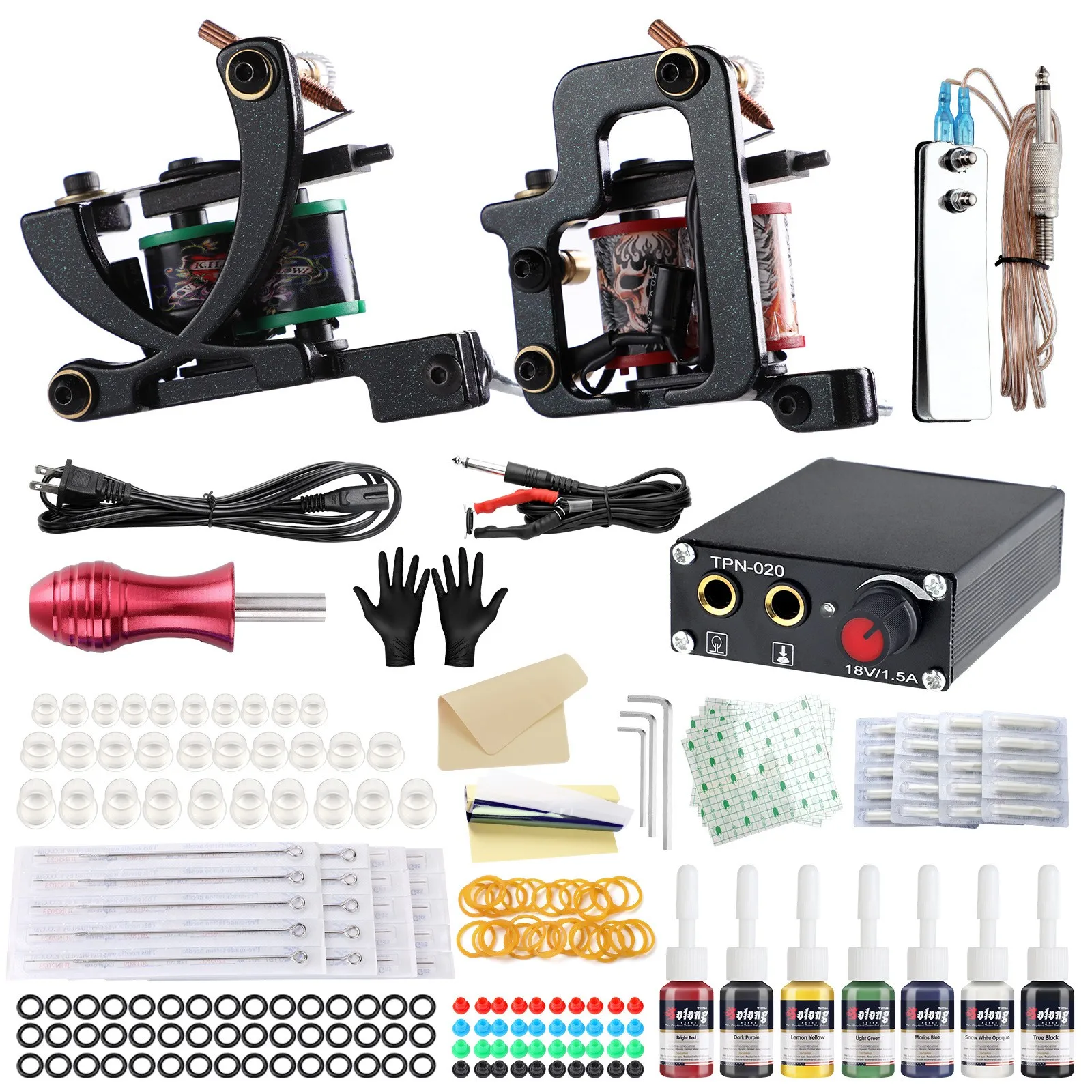 Tattoo Kit Tattoo Machines Gun With Ink Power Supply Tattoo Grips Body Art Tools Complete Tattoo For double click sets
Tattoo Kit Tattoo Machines Gun With Ink Power Supply Tattoo Grips Body Art Tools Complete Tattoo For double click sets