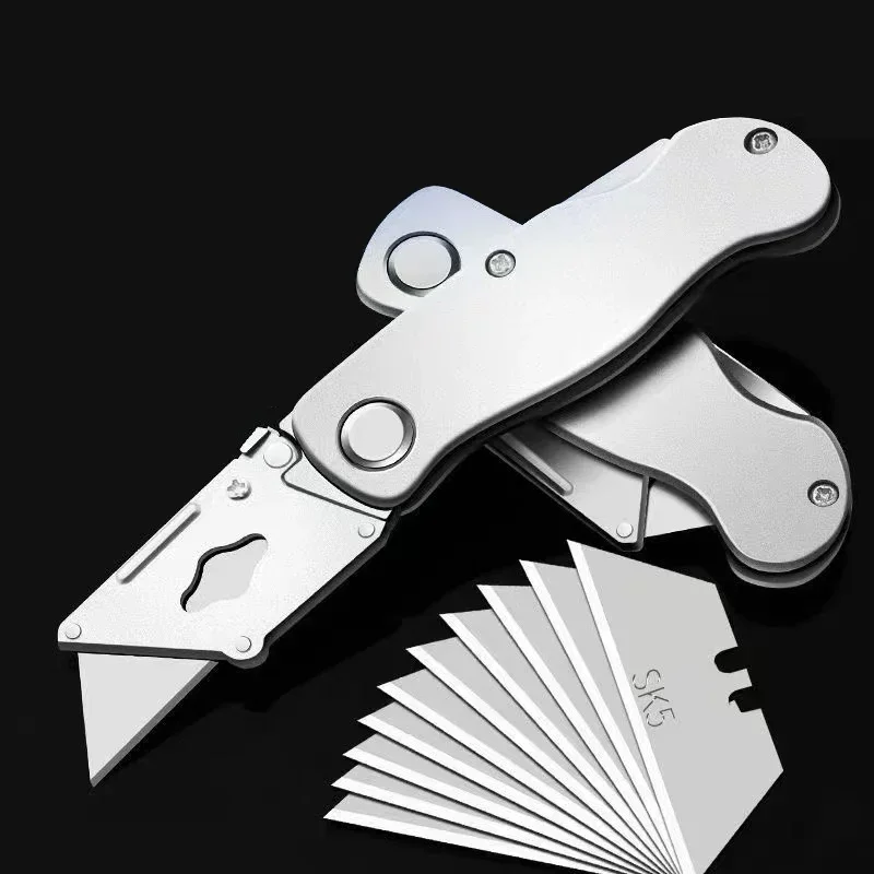 Self-locking Art Sharp Design Stationery Folding Stainless Knife Couteau Metal Pliant Box Supplies Unboxing Knife Steel Cutter 
Self-locking Art Sharp Design Stationery Folding Stainless Knife Couteau Metal Pliant Box Supplies Unboxing Knife Steel Cutter