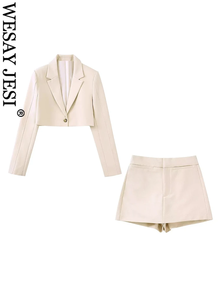 WESAY JESI Fashion Blazer Solid Color Slim Short Top + Suit Culottes High Quality Chic Slim Sexy Shorts Women's Summer Clothes
WESAY JESI Fashion Blazer Solid Color Slim Short Top + Suit Culottes High Quality Chic Slim Sexy Shorts Women's Summer Clothes