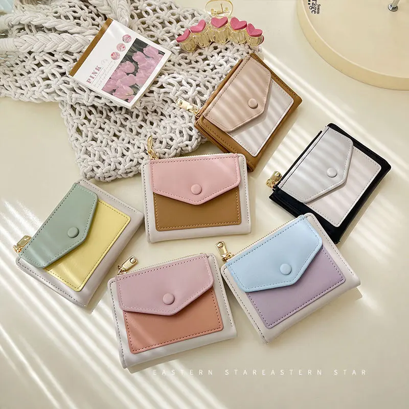 Women Simple Cute Wallet Fashion New Pattern Color Short Wallet Trend Small Fashion Purse Coin Purse Ladies Card Bag Zipper Hasp
Women Simple Cute Wallet Fashion New Pattern Color Short Wallet Trend Small Fashion Purse Coin Purse Ladies Card Bag Zipper Hasp