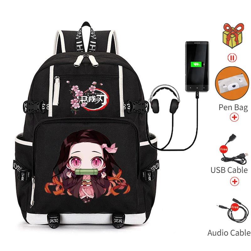 Anime Backpack Demon Slayer Kamado Nezuko School Bag USB Charging Multifunctional Travel Bag Large Capacity Backpack For Child
Anime Backpack Demon Slayer Kamado Nezuko School Bag USB Charging Multifunctional Travel Bag Large Capacity Backpack For Child