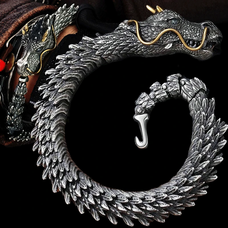 Men's Trendy Personality Domineering Retro Faucet Collection-level Smart Dragon Bracelet Handmade Three-dimensional Bracelets
Men's Trendy Personality Domineering Retro Faucet Collection-level Smart Dragon Bracelet Handmade Three-dimensional Bracelets