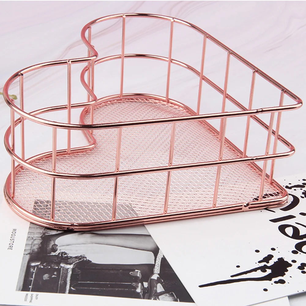 Desktop Storage Basket Multifunctional Metal Nordic Rose Gold *Heart Shape Table Cosmetics Organizer Space Saver Small Furniture
Desktop Storage Basket Multifunctional Metal Nordic Rose Gold *Heart Shape Table Cosmetics Organizer Space Saver Small Furniture