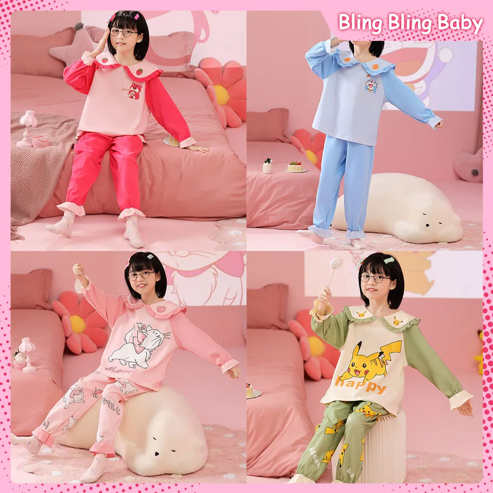 Disney Marie Cat Lotso Girls Long-Sleeved Loungewear Sets Spring Autumn Combed Cotton Cartoon Printing Flounce Loose Set 
Disney Marie Cat Lotso Girls Long-Sleeved Loungewear Sets Spring Autumn Combed Cotton Cartoon Printing Flounce Loose Set