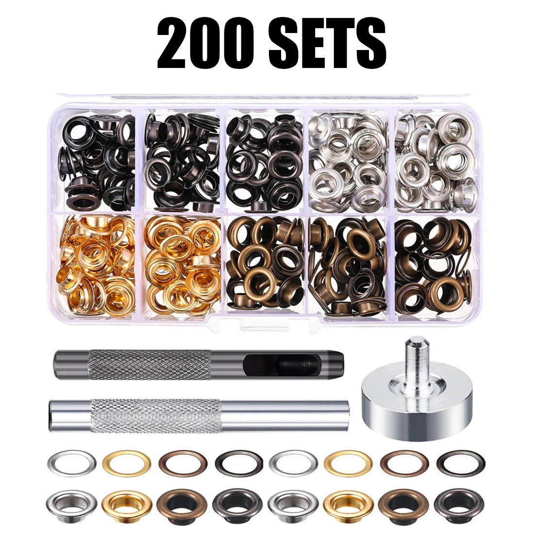 New Eyelet Hole Canvas Home 200 Sets 6mm/0.23'' Brass Clothing For Leather Grommet Kit High quality Hole Punch
New Eyelet Hole Canvas Home 200 Sets 6mm/0.23'' Brass Clothing For Leather Grommet Kit High quality Hole Punch