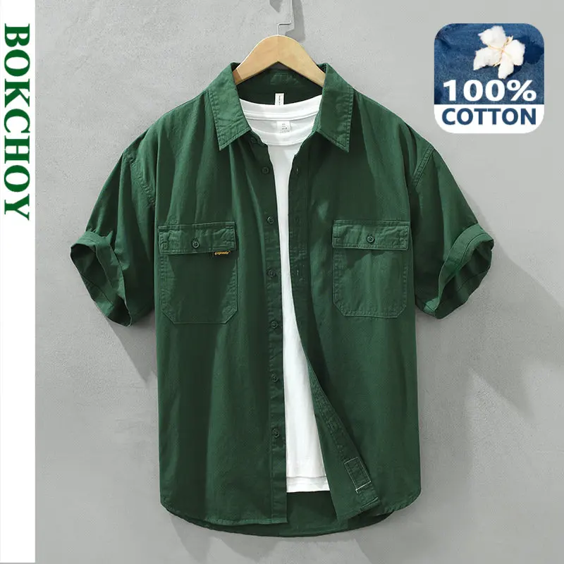 2023 Summer New Casual Cargo Shirt for Men Clothing Fresh 100% Cotton Short Sleeve Loose Streetwear C2715
2023 Summer New Casual Cargo Shirt for Men Clothing Fresh 100% Cotton Short Sleeve Loose Streetwear C2715