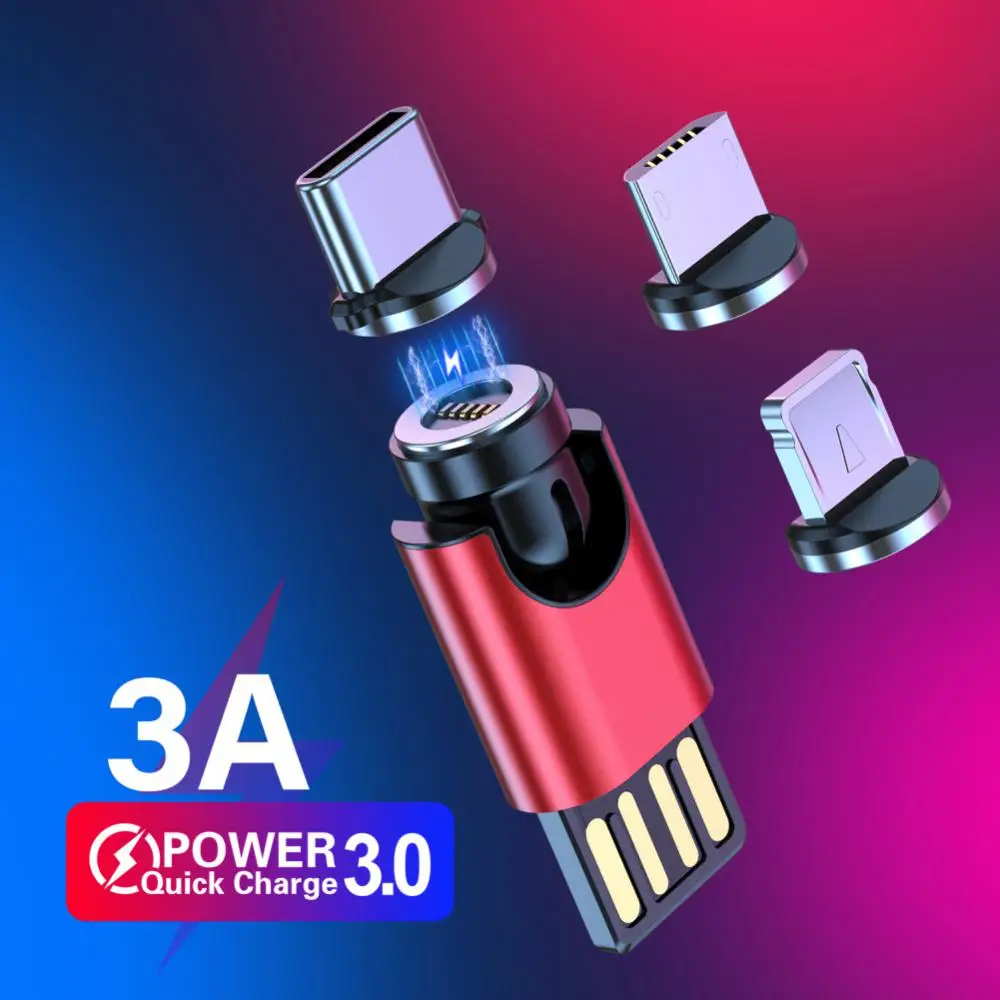 Mini Rotate Magnetic Cable Micro USB Type C 3A Fast charging phone Cable For iPhone Samsung Xiaomi Huawei Charger cable wireless
Mini Rotate Magnetic Cable Micro USB Type C 3A Fast charging phone Cable For iPhone Samsung Xiaomi Huawei Charger cable wireless