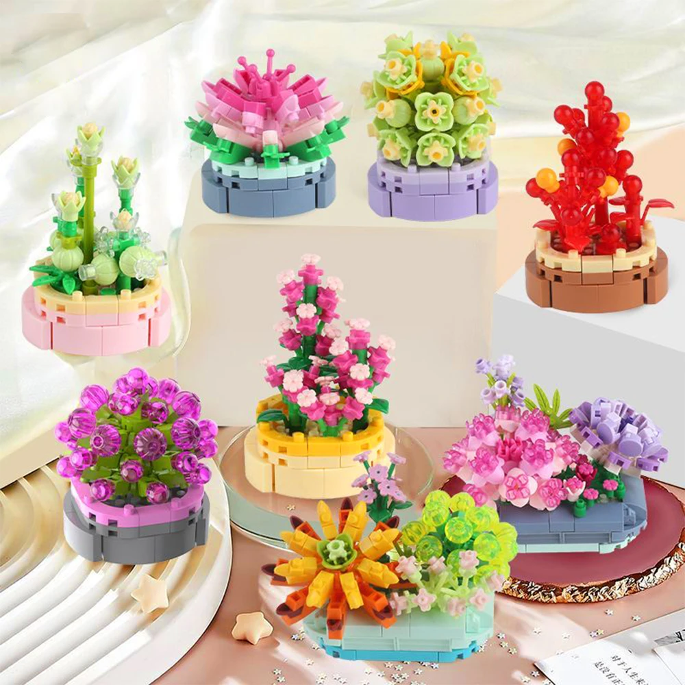 Flower Building Block Blocks DIY Green Plant Bouquet Potted Model Flower Block Desktop Decoration Daughter Gifts
Flower Building Block Blocks DIY Green Plant Bouquet Potted Model Flower Block Desktop Decoration Daughter Gifts