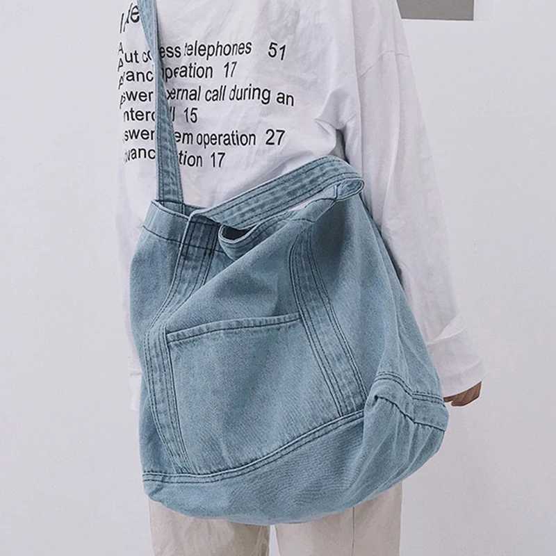 Big Soft Denim Slouch Bag 2021 Casual Jean Fabric Handbag Leisure Korean Style Fashion Japenese Fashion Messenger Top-handle Bag
Big Soft Denim Slouch Bag 2021 Casual Jean Fabric Handbag Leisure Korean Style Fashion Japenese Fashion Messenger Top-handle Bag