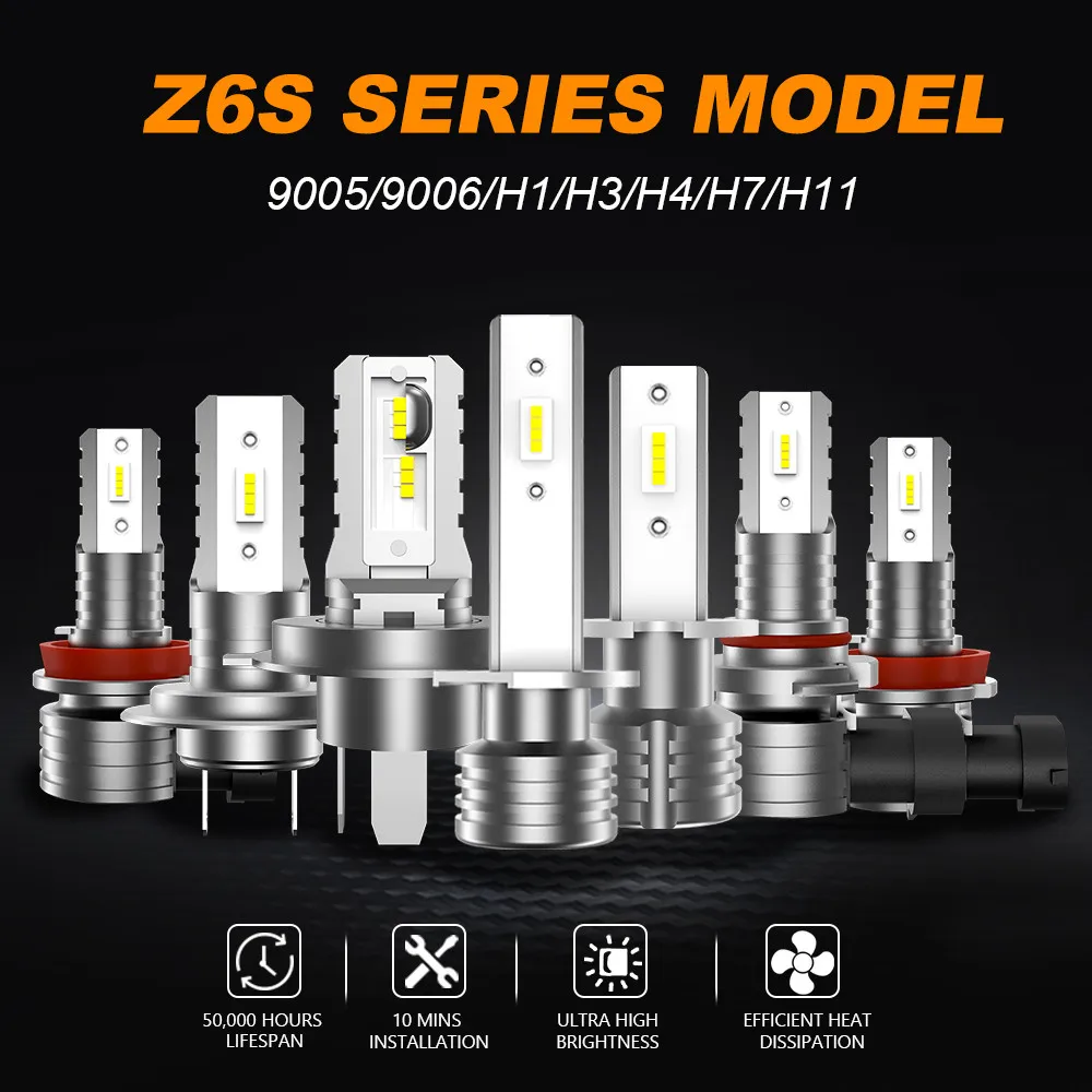 

IVOTOW H1 H3 H4 H7 9005 9006 LED Headlight Bulbs,12000 Lumens 500% Brightness 6500K White Upgrade Fanless H11 H8 H9 LED Bulb