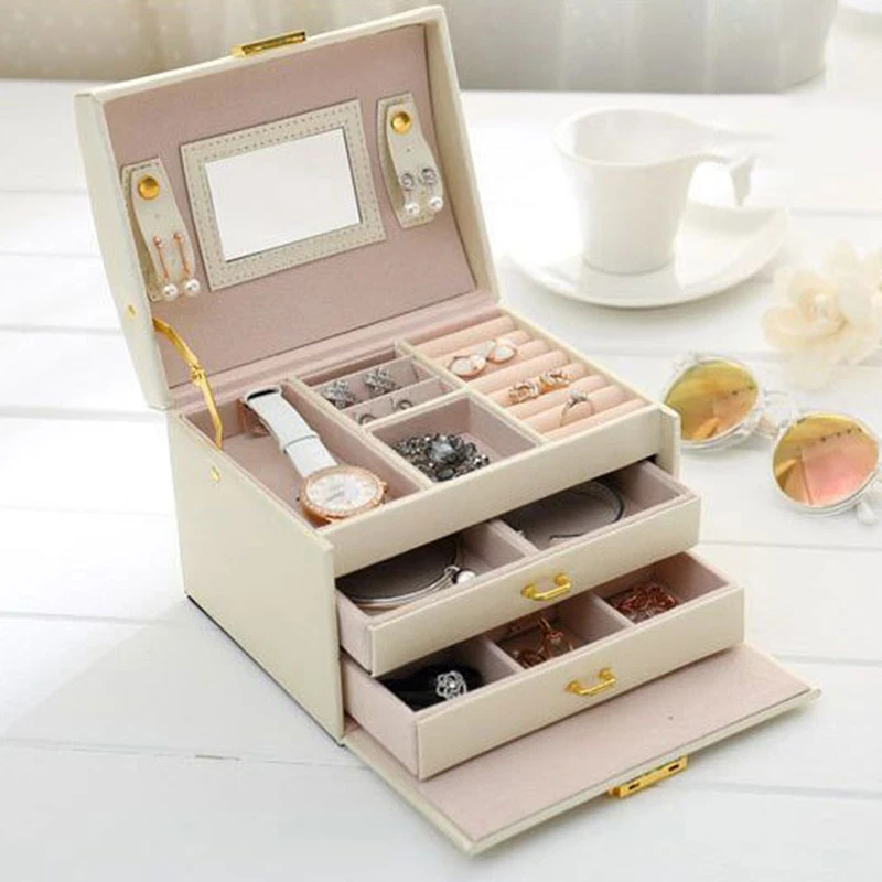 New Leather Jewelry Box Travel Jewelry Storage Multi-Function Necklace Earring Ring Storage Box for Women Girls Gift
New Leather Jewelry Box Travel Jewelry Storage Multi-Function Necklace Earring Ring Storage Box for Women Girls Gift