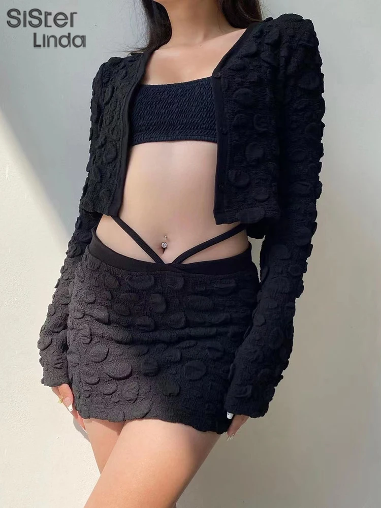 Женский комплект из двух предметов Sisterlinda, черный плиссированный топ с V-образным вырезом и эластичная мини-юбка с вырезом, уличная одежда дл...
Женский комплект из двух предметов Sisterlinda, черный плиссированный топ с V-образным вырезом и эластичная мини-юбка с вырезом, уличная одежда дл...