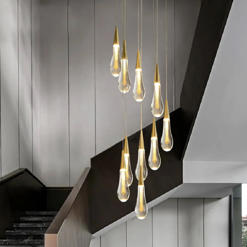 LED pendant lamp Nordic Gold Crystal Staircase Living Room Hall Interior Home Decor Villa Lamp Lighting Hanging Lamps
LED pendant lamp Nordic Gold Crystal Staircase Living Room Hall Interior Home Decor Villa Lamp Lighting Hanging Lamps