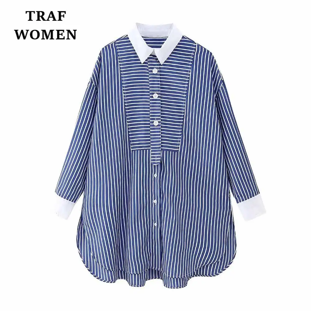 TRAF WOMEN 2023 Spring New Fashion Striped Loose Shirt Long Sleeve Design Leisure Elegant Female Chic Blouse Mujer 2480775
TRAF WOMEN 2023 Spring New Fashion Striped Loose Shirt Long Sleeve Design Leisure Elegant Female Chic Blouse Mujer 2480775