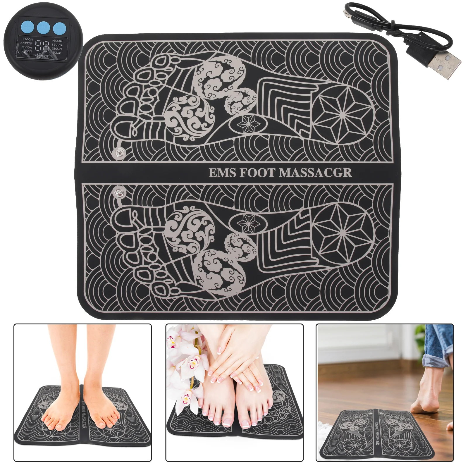 Mat Electric Acupressure Mat Reflexology Walk Stone Stone Road Black Stimulates Blood Circulation 32X29X2 8CM
Mat Electric Acupressure Mat Reflexology Walk Stone Stone Road Black Stimulates Blood Circulation 32X29X2 8CM
