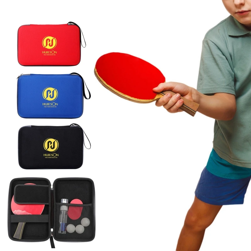 

Table Tennis Racket Case Pong Bat Carry Bag Cover Hold 2 Paddles Table Tennis Balls Carry Case for Indoor Outdoor Sports 24BD