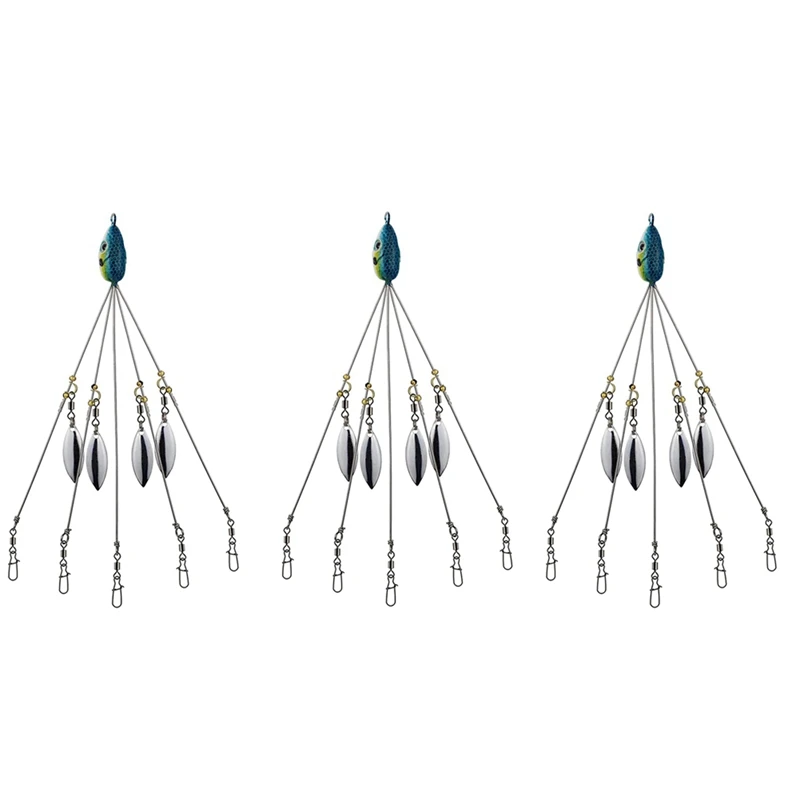 3X Alabama Umbrella Rigs For Bass Stripers Fishing, Freshwater Fishing Swimbait Lures Rig Kit, Blue
3X Alabama Umbrella Rigs For Bass Stripers Fishing, Freshwater Fishing Swimbait Lures Rig Kit, Blue