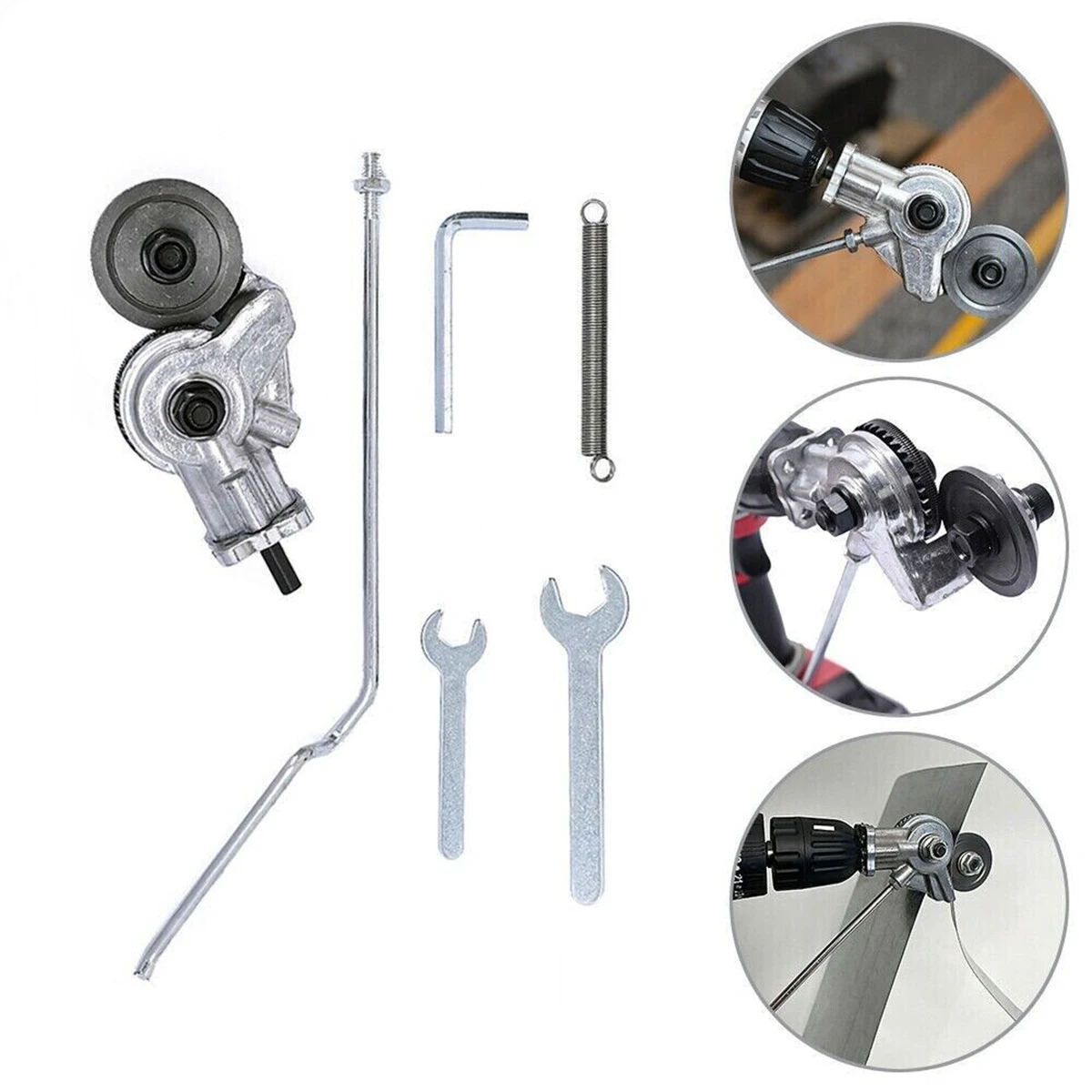 Electric Drill Attachment + Handle for Metal Plate Shear Iron Nibbler Saw Cutter
Electric Drill Attachment + Handle for Metal Plate Shear Iron Nibbler Saw Cutter