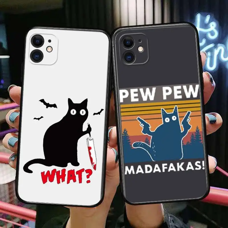 Funny Black Cat What Phone Cases For iphone 13 Pro Max case 12 11 Pro Max 8 PLUS 7PLUS 6S XR X XS 6 mini se mobile cell
Funny Black Cat What Phone Cases For iphone 13 Pro Max case 12 11 Pro Max 8 PLUS 7PLUS 6S XR X XS 6 mini se mobile cell