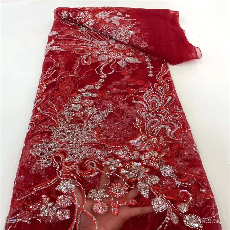 Delicate African Sequins Embroidery Lace Heavy Handmade tube Beaded Lace Fabric With sequins For Party Dress WS-300
Delicate African Sequins Embroidery Lace Heavy Handmade tube Beaded Lace Fabric With sequins For Party Dress WS-300