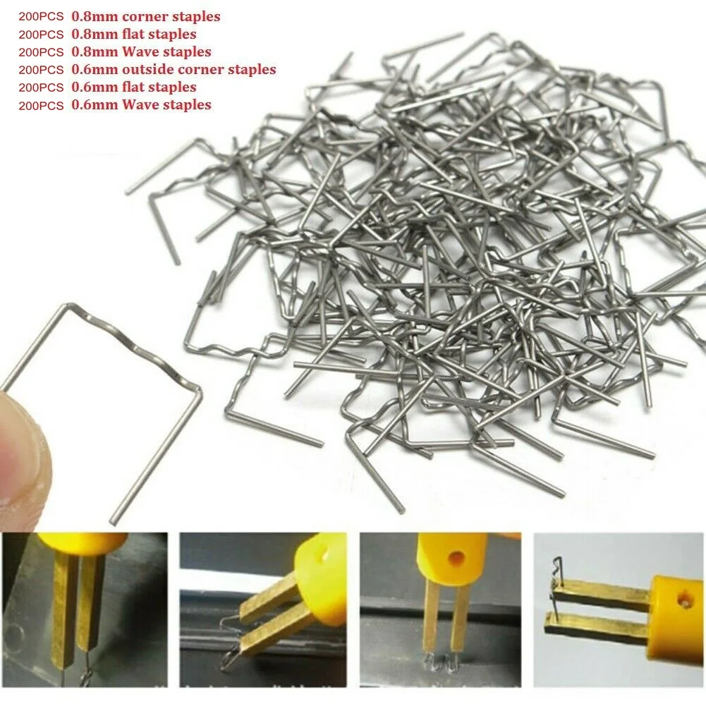 1200PCS 0.6/0.8mm Hot Stapler Staples For Plastic Welder/Car Bumper Repair Kit Pre-cut Wave Staple Soldering Tools Welding Nail
1200PCS 0.6/0.8mm Hot Stapler Staples For Plastic Welder/Car Bumper Repair Kit Pre-cut Wave Staple Soldering Tools Welding Nail