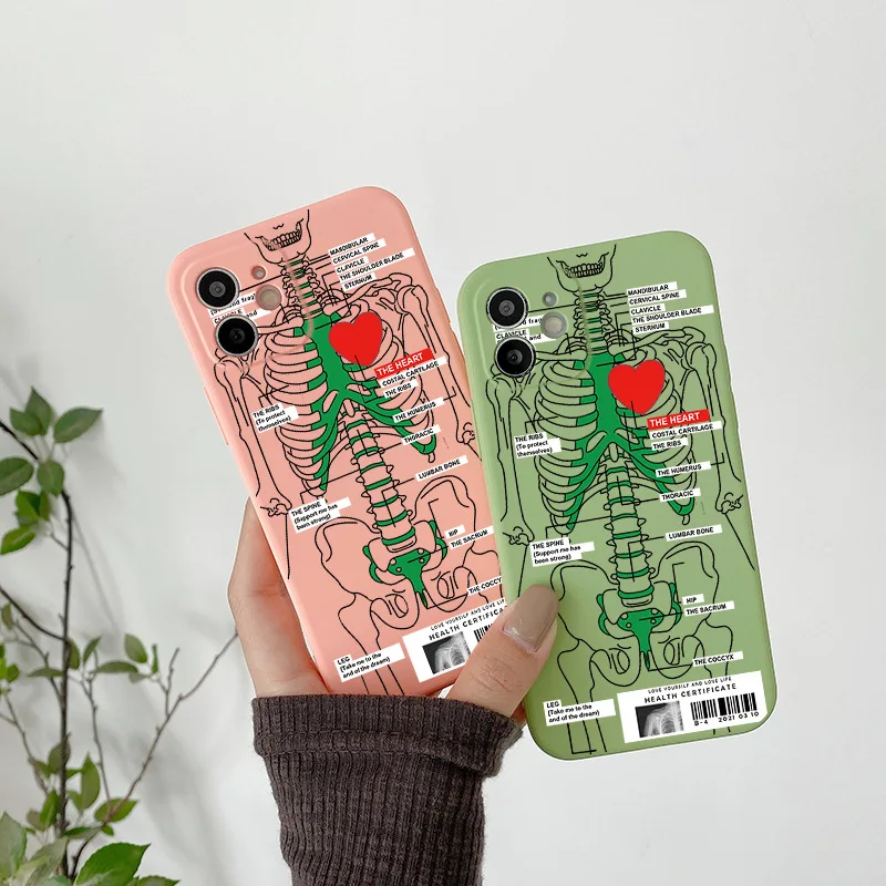 Heart Skeleton Phone Case For iPhone 13 14 Pro Max 11 12 XS XR 7 8 Plus Creative Shockproof Soft Silicone Phone Case Back Cover
Heart Skeleton Phone Case For iPhone 13 14 Pro Max 11 12 XS XR 7 8 Plus Creative Shockproof Soft Silicone Phone Case Back Cover