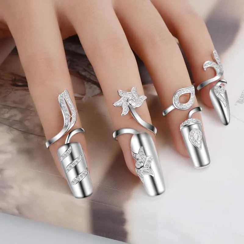 1PC Bridal Adjustable With Rhinestone Nail Cover Ring Nail Ring Opening Wedding Fashion Jewelry Women's Fashion
1PC Bridal Adjustable With Rhinestone Nail Cover Ring Nail Ring Opening Wedding Fashion Jewelry Women's Fashion