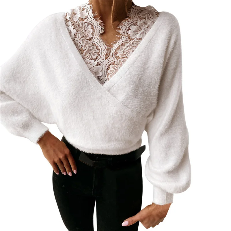 Kayotuas Women Sweater 2022 Winter Fur Knitted Lace Knitwear Female Spring Autumn V-Neck Loose Casual Streetwear Pullover Tops
Kayotuas Women Sweater 2022 Winter Fur Knitted Lace Knitwear Female Spring Autumn V-Neck Loose Casual Streetwear Pullover Tops