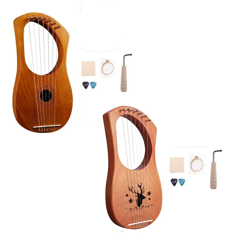 7 String Lyre Harp Wood String Instrument With Carry Bag Extra String Set And Accessaries Style
7 String Lyre Harp Wood String Instrument With Carry Bag Extra String Set And Accessaries Style