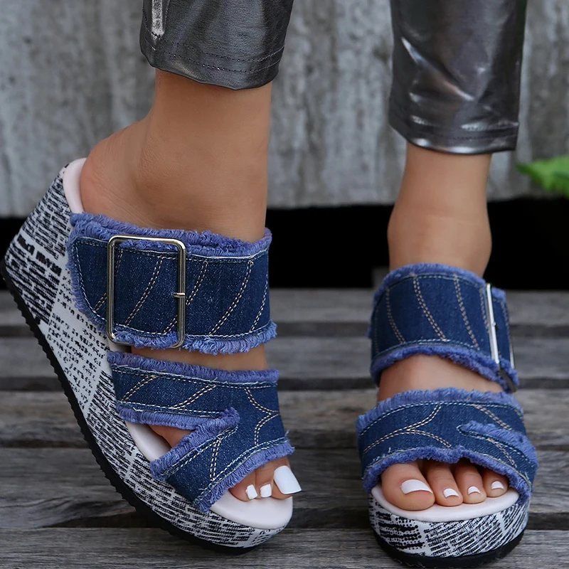 Wedges Slippers Women Denim High Heels Shoes Platform Sandals Casual Summer 2023 New Slingbacks Flip Flops Fad Sexy Pumps Slides
Wedges Slippers Women Denim High Heels Shoes Platform Sandals Casual Summer 2023 New Slingbacks Flip Flops Fad Sexy Pumps Slides