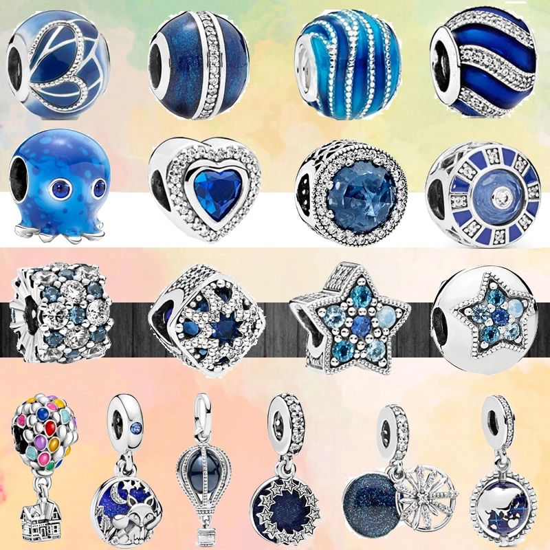 2022 New Original Shiny Sky Ocean Blue Heart Beads Fit Pandora Charms Silver Color Bracelets for Women DIY Fashion Jewelry Women
2022 New Original Shiny Sky Ocean Blue Heart Beads Fit Pandora Charms Silver Color Bracelets for Women DIY Fashion Jewelry Women