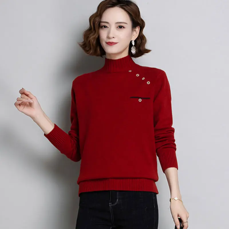 2022 Korean Style Mock Neck Sweater Women Solid Color Knitted Soft Long Sleeve Sweater Fashion Pullovers Jumper Female Top N27
2022 Korean Style Mock Neck Sweater Women Solid Color Knitted Soft Long Sleeve Sweater Fashion Pullovers Jumper Female Top N27