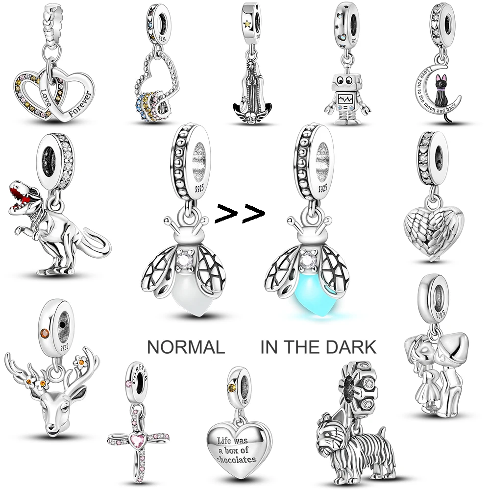 MULA 925 Sterling Silver Glow-in-the-dark Firefly Dangle Bead Charms Fit Original Pandora Charms Bracelet DIY Jewelry For Women
MULA 925 Sterling Silver Glow-in-the-dark Firefly Dangle Bead Charms Fit Original Pandora Charms Bracelet DIY Jewelry For Women