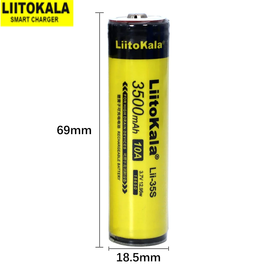 10PCS LiitoKala Lii-35S 18650 Battery 3.7V Lithium 3500mAh Lithium Battery Suitable For Flashlight PCB Protection 
10PCS LiitoKala Lii-35S 18650 Battery 3.7V Lithium 3500mAh Lithium Battery Suitable For Flashlight PCB Protection