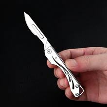 Stainless Steel Folding Art Knife Carving Flower Paper Cutting Knife Portable Sharp Replaceable Blade Opening Delivery Box Tools