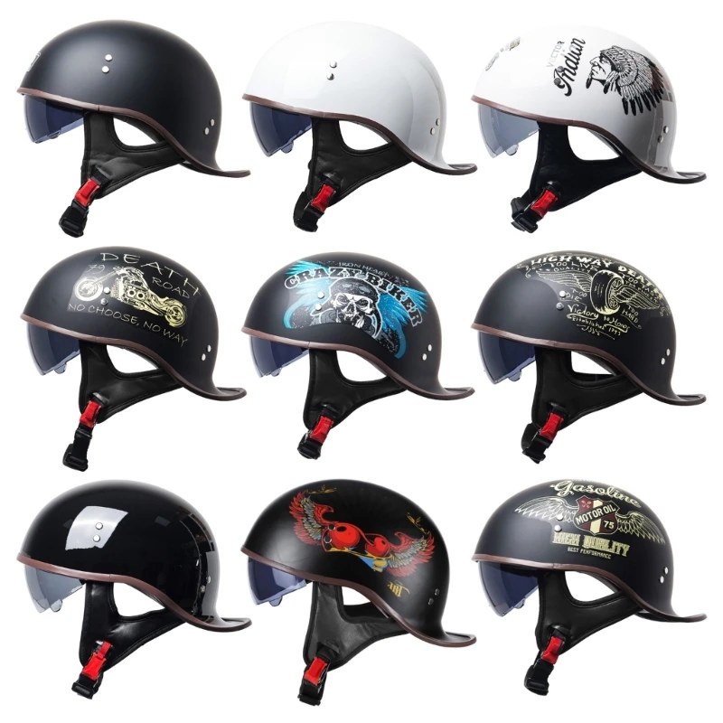 Retro Motorcycle Scooter Baseball Helmet Anti-UV Fashion Vintage Half Face Classic Motorbike Crash Hat for Men Women Kid
Retro Motorcycle Scooter Baseball Helmet Anti-UV Fashion Vintage Half Face Classic Motorbike Crash Hat for Men Women Kid