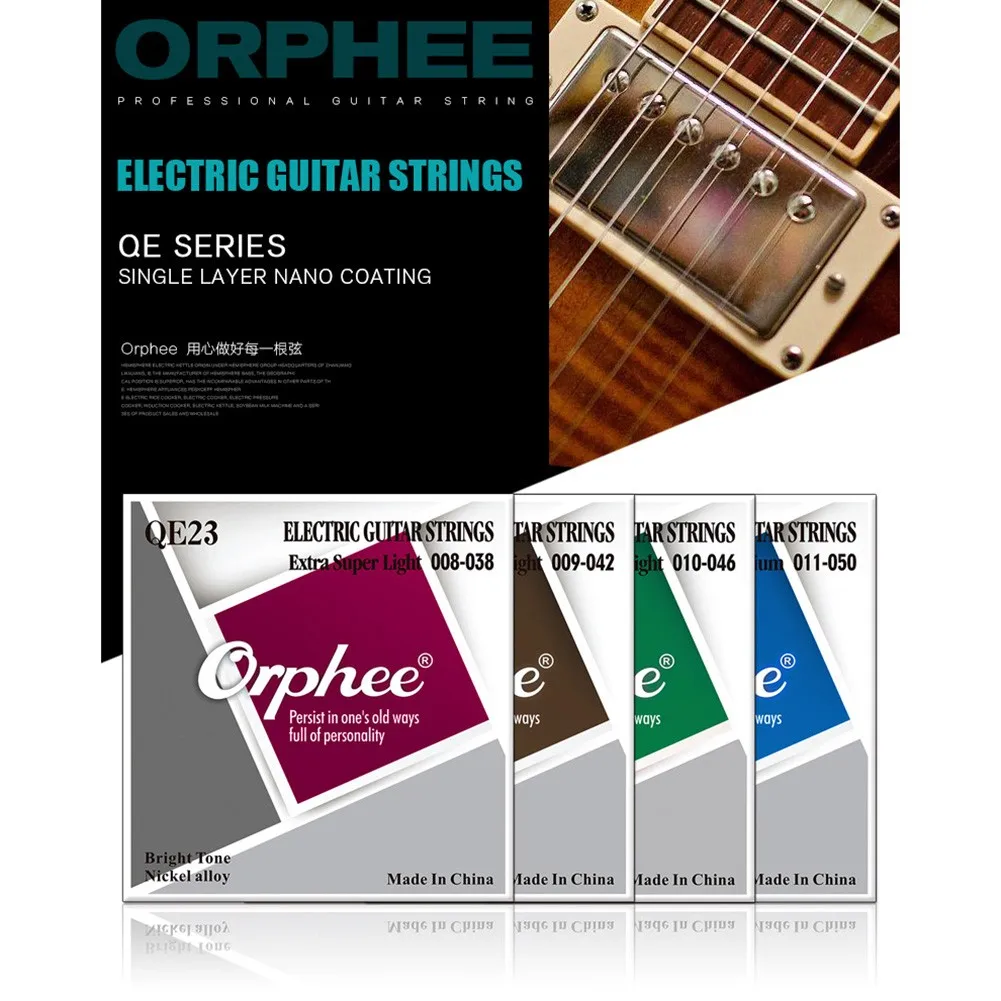 Orphee QE Electric Guitar Strings Full Set Gauge.008-038 009-042 010-046 011-050 Electric Guitar Accessories Replacement String
Orphee QE Electric Guitar Strings Full Set Gauge.008-038 009-042 010-046 011-050 Electric Guitar Accessories Replacement String