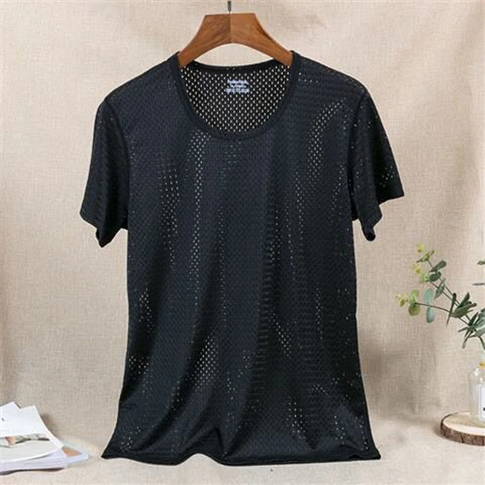 Tops Men T-Shirt Sports Breathable Thin Casual Classic Comfortable Fitness Gym Hollow Ice Silk L-4XL Daliy Summer
Tops Men T-Shirt Sports Breathable Thin Casual Classic Comfortable Fitness Gym Hollow Ice Silk L-4XL Daliy Summer