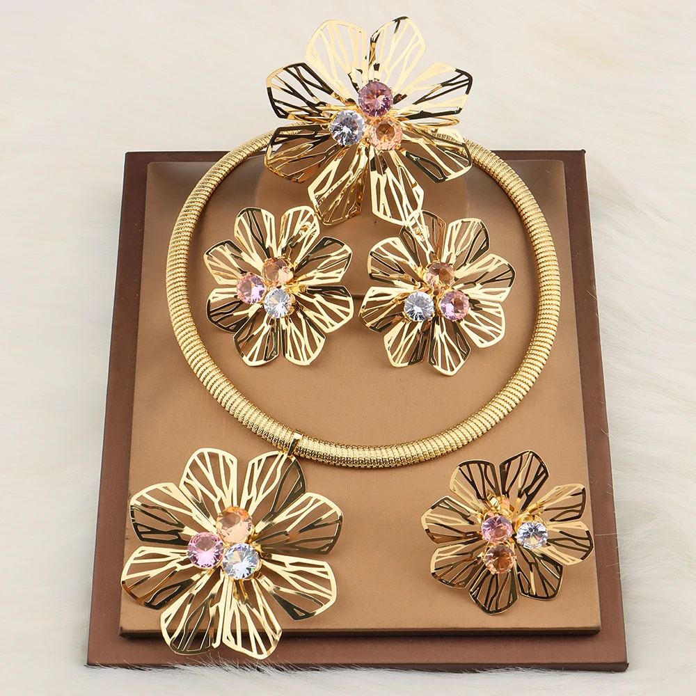 Gold Plated Jewelry Sets Dubai Elegant New Classic Necklaces Trendy Gold Color Luxury Jewelry Earrings Wedding Accessories
Gold Plated Jewelry Sets Dubai Elegant New Classic Necklaces Trendy Gold Color Luxury Jewelry Earrings Wedding Accessories