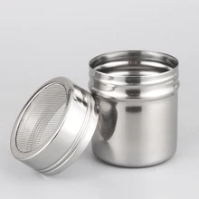 Stainless Steel Powder Sugar Shaker with Lid Fine Mesh Shaker Cinnamon Icing Sugar Powder Cocoa Flour Chocolate Coffee Sifter