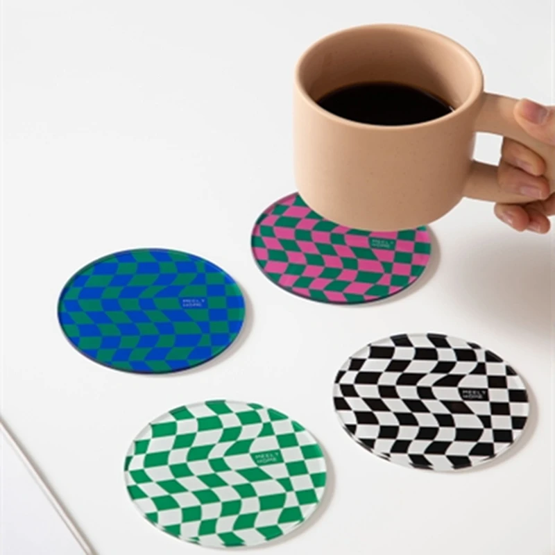 Acrylic Coaster Anti-slip Drink Mug Mat Nordic Round Ins Coffee Shop Chessboard Lattice Room Photo Props Home Decor Heat Insulat
Acrylic Coaster Anti-slip Drink Mug Mat Nordic Round Ins Coffee Shop Chessboard Lattice Room Photo Props Home Decor Heat Insulat