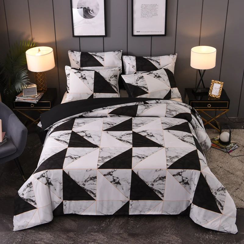 Yaapeet New Black Marbling Pattern Bed Linen Simple Duvet Cover Sets 3Pcs Bedding Set King Queen Single Twin Full Size
Yaapeet New Black Marbling Pattern Bed Linen Simple Duvet Cover Sets 3Pcs Bedding Set King Queen Single Twin Full Size