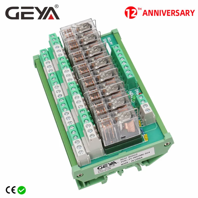 GEYA 2NG2R 8 Channel Omron Relay Module 2NO 2NC 12V 24V AC & DC DPDT Relay for PLC Automation Project
GEYA 2NG2R 8 Channel Omron Relay Module 2NO 2NC 12V 24V AC & DC DPDT Relay for PLC Automation Project