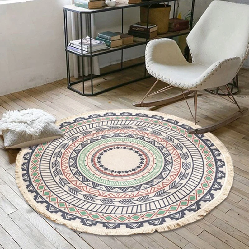Bohemian Round Carpet,Nordic Floor Carpets For Living Room Bedroom,Anti-Slip Doormat With Tassels,90CM
Bohemian Round Carpet,Nordic Floor Carpets For Living Room Bedroom,Anti-Slip Doormat With Tassels,90CM