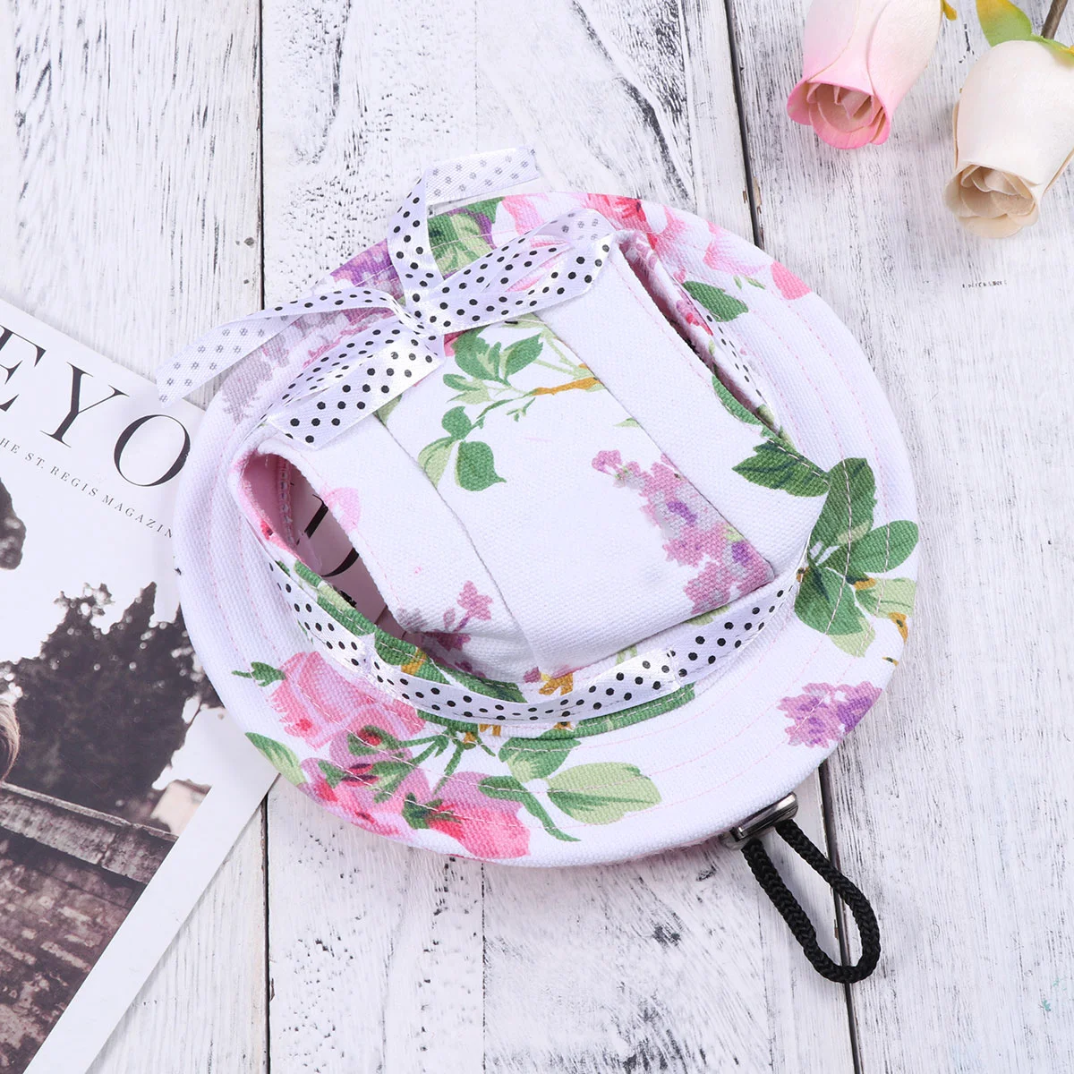 Pet Dog Canvas Hat Sun-shading with Ear Holes for Small Dogs - Size M (Floral Print) 
Pet Dog Canvas Hat Sun-shading with Ear Holes for Small Dogs - Size M (Floral Print)