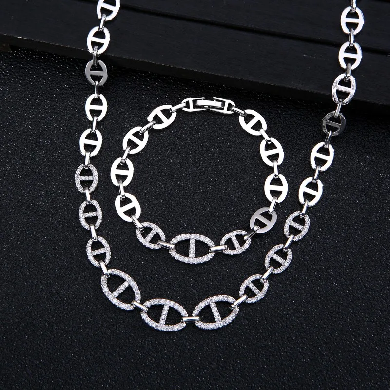 H Family High-end Necklace Bracelet Set Necklace European Exaggerated Thick Chain Necklace Collarbone Chain Bracelet
H Family High-end Necklace Bracelet Set Necklace European Exaggerated Thick Chain Necklace Collarbone Chain Bracelet