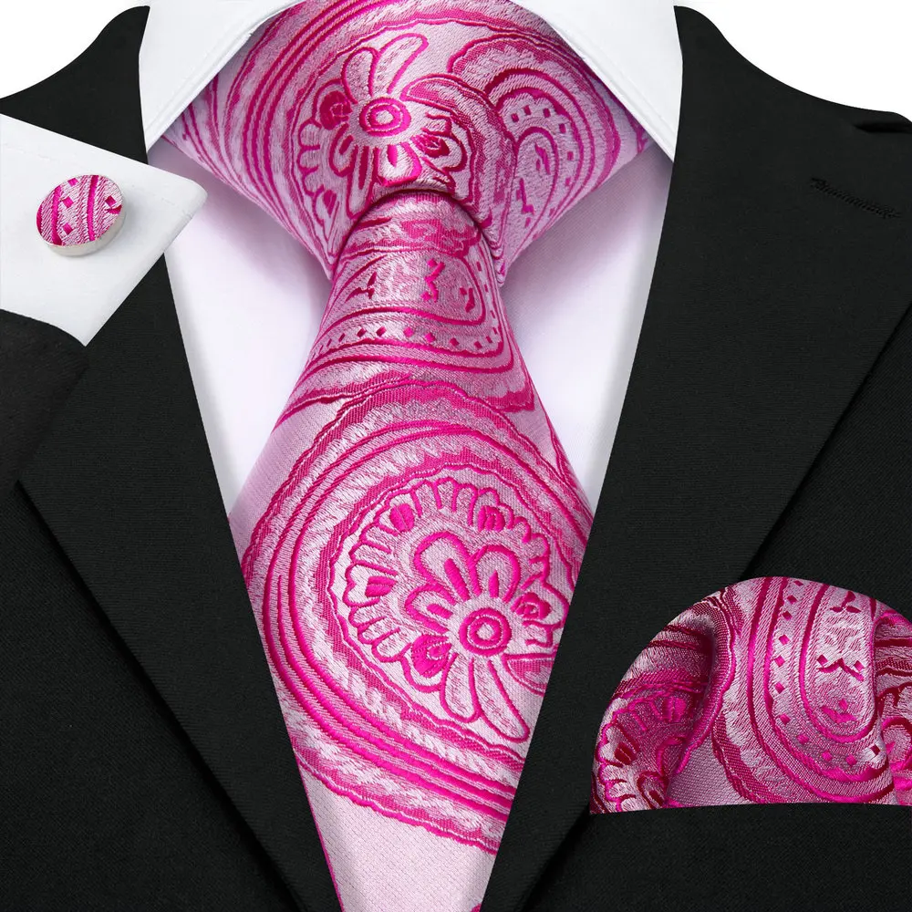 Barry.Wang Pink Necktie For Men Luxury Silk Paisley Jacquard Pocket Square Cufflinks Sets Wedding Party Designer Gifts Business
Barry.Wang Pink Necktie For Men Luxury Silk Paisley Jacquard Pocket Square Cufflinks Sets Wedding Party Designer Gifts Business